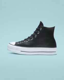Zapatillas Con Plataforma Converse Chuck Taylor All Star Clean Leather Para Mujer - Negras/Blancas |